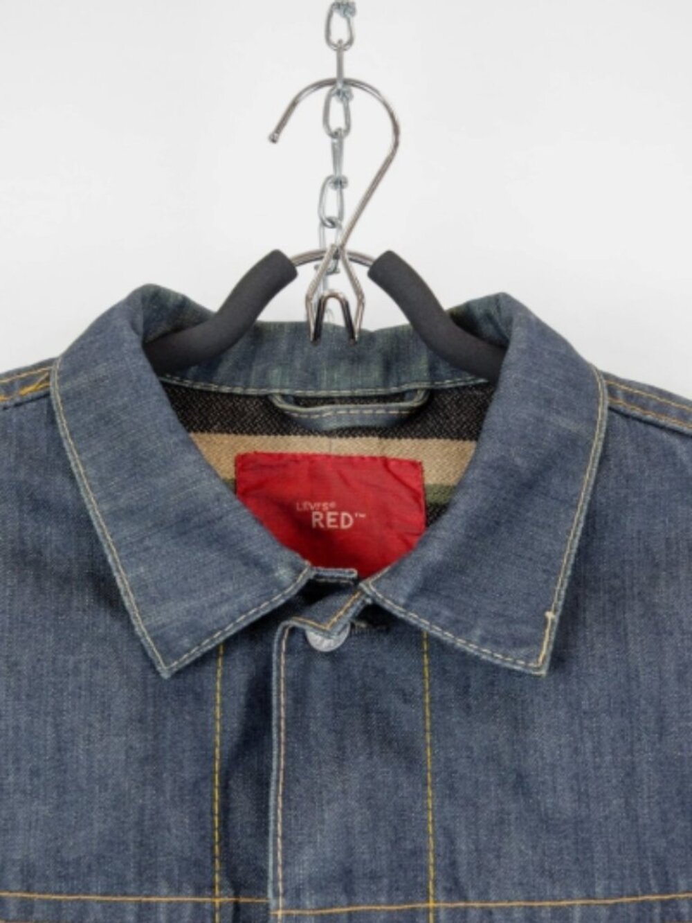 Levi Red Collection Type 4 Denim Leather Wool Blanket Lined Jacket Men’s M - Picture 5 of 15